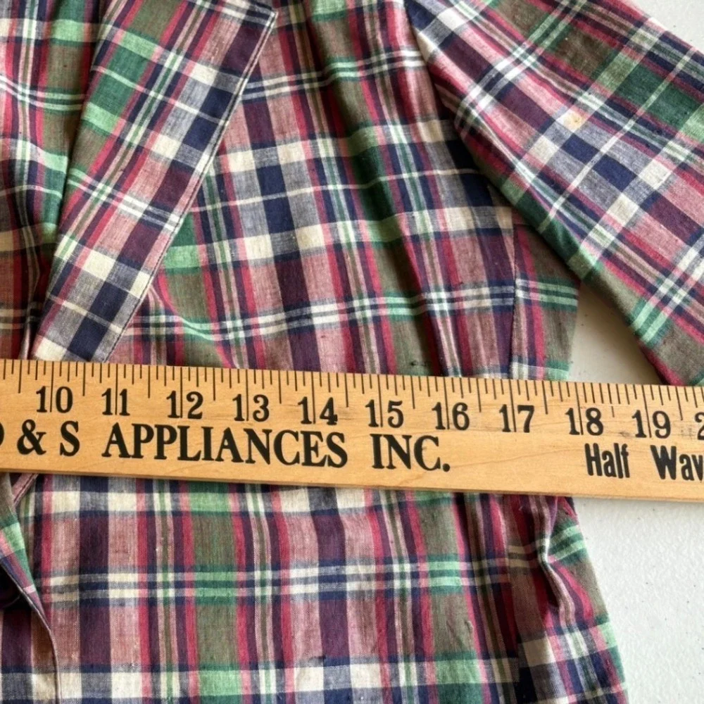 Vintage Chaus Plaid Blazer Jacket Womens Small Multicolor Preppy
